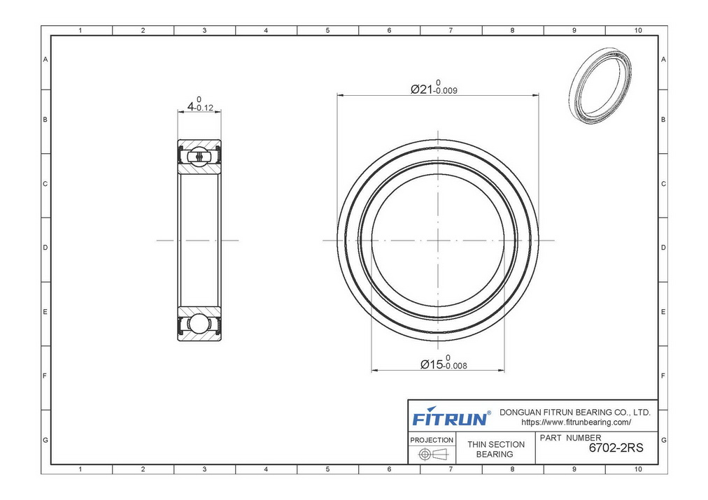 6702-2RS Bearing Drawing