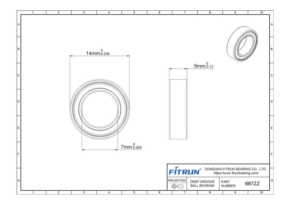 bearing 687zz drawing