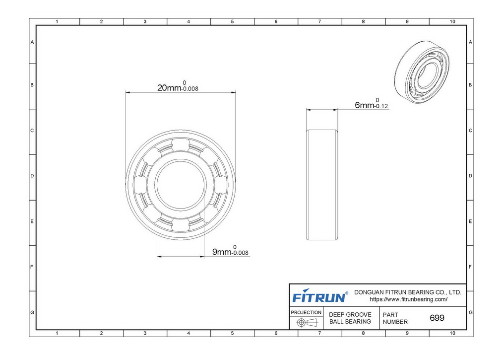 699 Ball Bearing Drawing