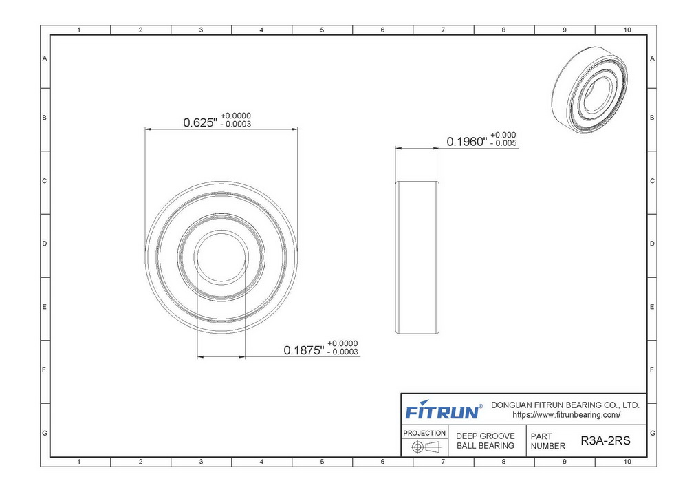 R3A-2RS Bearing Drawing