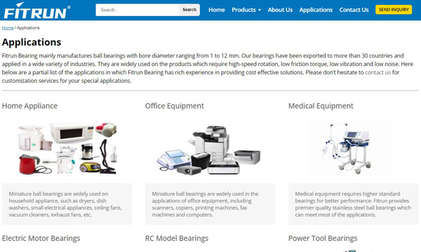 Bearing Applications Category Page