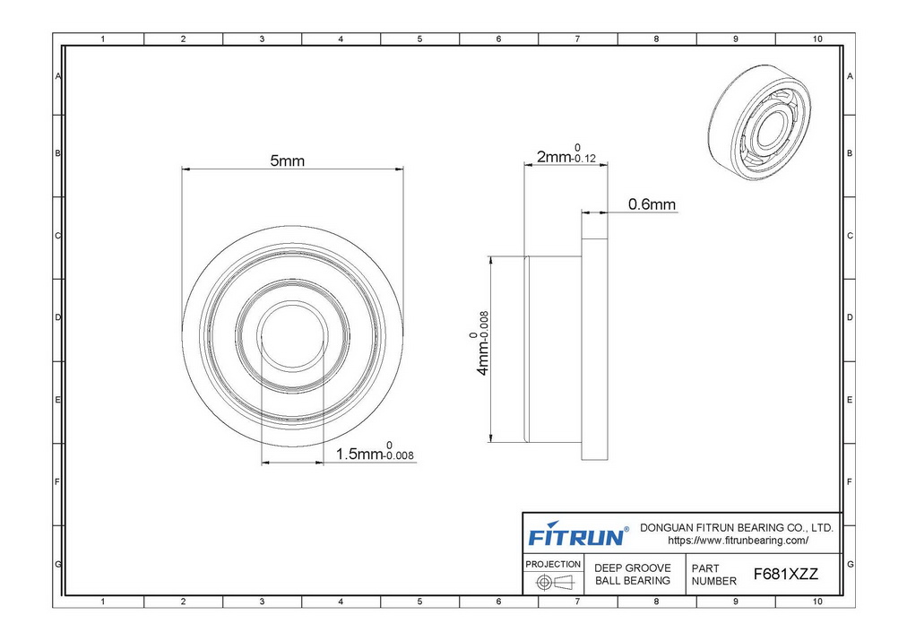 F681XZZ Flange Bearing Drawing