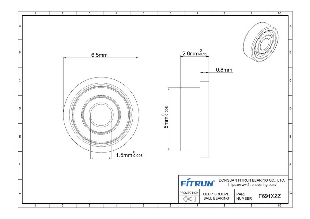 F691XZZ flange bearing drawing