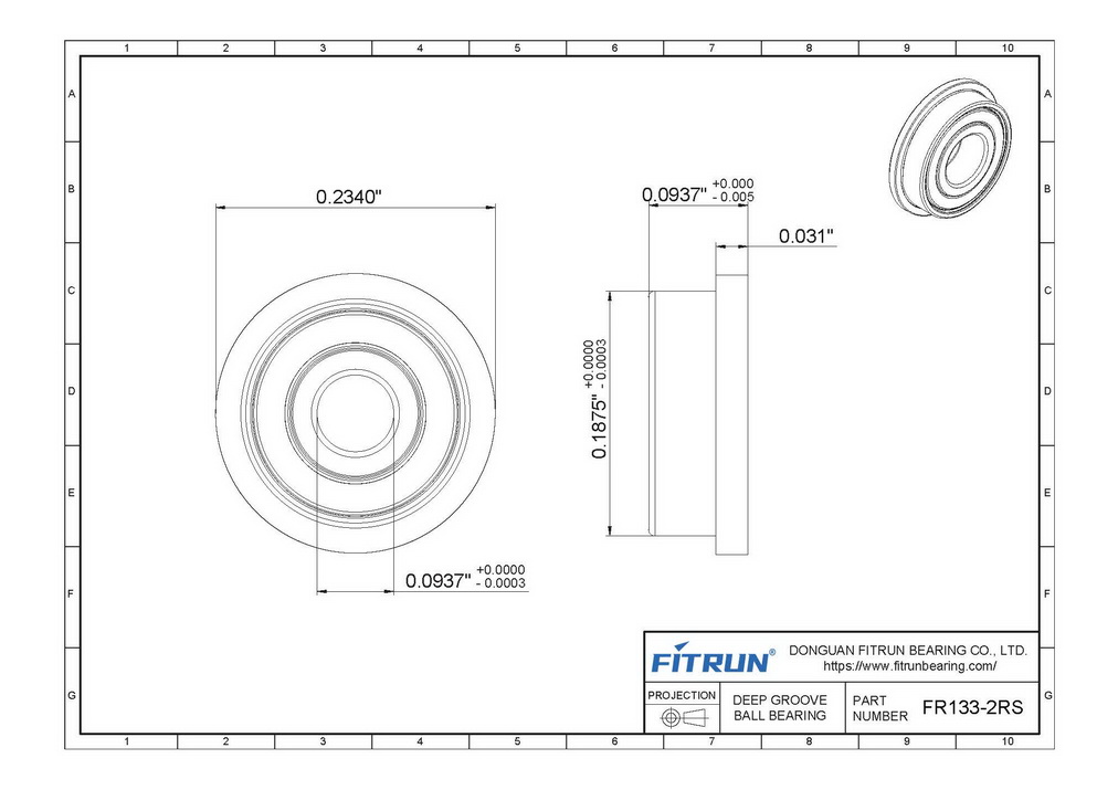 FR133-2RS bearing drawing