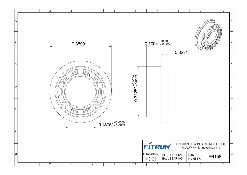 FR156 Bearing drawing