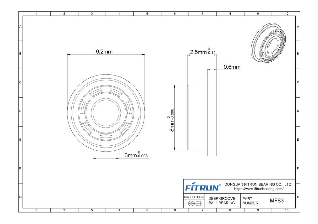 MF83 Flange Bearing Drawing