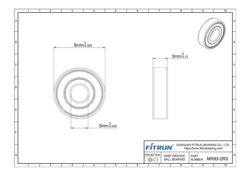 mr83-2rs bearing drawing