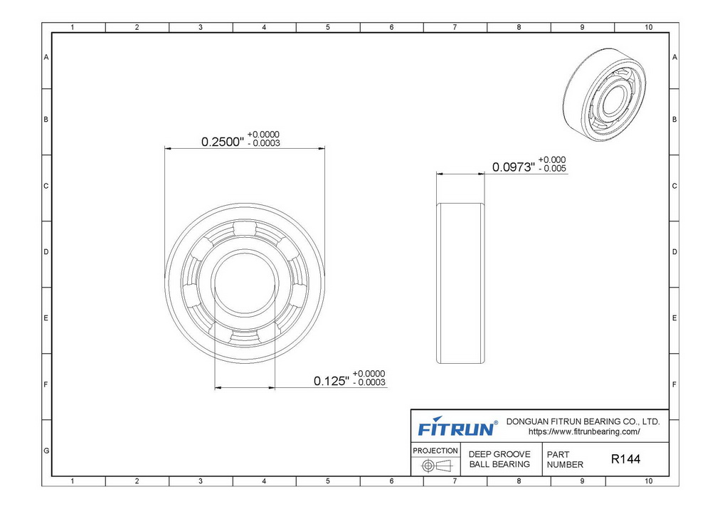 r144 bearing drawing