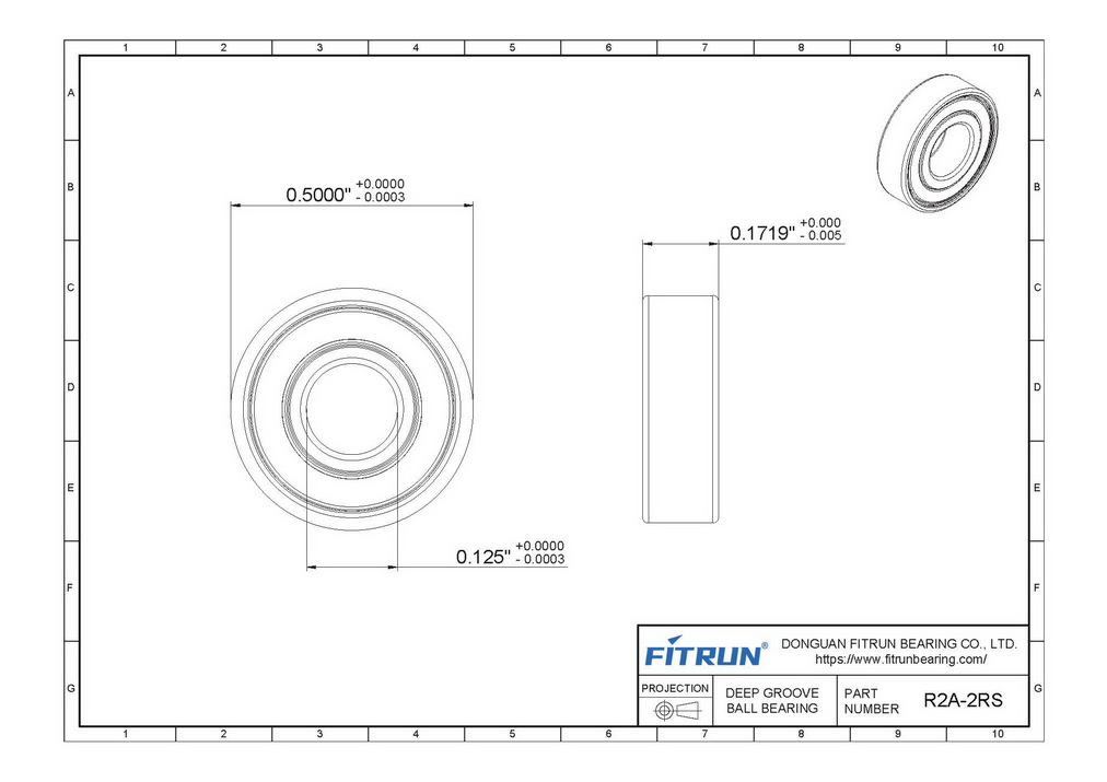 r2a-2rs bearing drawing